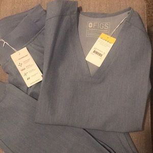 Figs Zamora jogger 3 pocket top heather indigo